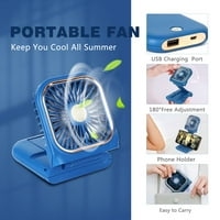 Prijenosni mini ventilator mali ventilator koji upravlja baterijom kao napajanja USB ručne ventilatore plave boje
