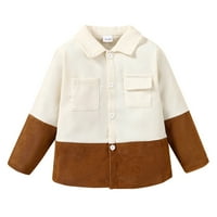 Dječji dječaci dječaci kaput dugih rukava Djevojke patchwork t majica na vrhu odjeće sa džepom za 5