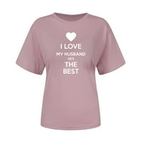 Košulje za žene plus veličine Valentine Dan majica Love Pismo Ispis Majica Top majica Slatke grafičke