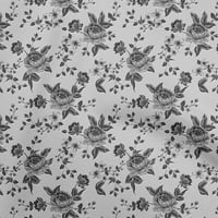 Onuone viskozni dres sive tkanine Florals Craft Projekti Dekor tkanina Štampano od dvorišta široko