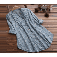 Merqwadd Ženske atletske majice Dnevni kratki rukav V izrez labavi bluza Cvjetni uzorci Ležerne bluze vrhovi