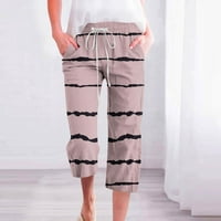 Olyvenn Ženska moda Žene Ležerne prilike elastične labave hlače Ravne široke pantalone za noge Hlače