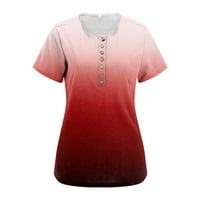 Košulje za žensku modnu štampariju kratki rukav casual pulover TOP bluza crvena xl