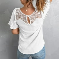 Bijela bluza za žene bluze za žene modni modni ženski ljetni orezni čipka čipke patchwork kratkih rukava