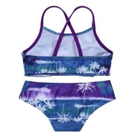 Yizyif Dečice Girls Tropicl Palm Ispiši tankeni kostimi s kupaćim kostima s vrhovima dna, veličine 3-14