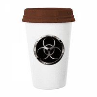 Logo Crna pozadina opasna supstanca šalica kava pijenje staklo Pottery CEC CUP poklopac