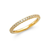 Jewels 14k žuti zlatni prsten okrugli kubični cirkonijski CZ-u obljetnice za vjenčanje veličine 7.5