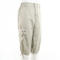 BMNMSL muškarci obrezane hlače Gumb Wild Multi-džepne pantalone sa čvrstim bojama