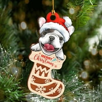 Ornament za kuglice Božićno drvce Drveni viseći dekor Privjesak, smiješni božićni drveni privjesak,