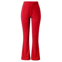Yubnlvae ženske joge hlače Ženska uzročno ljeta čvrsta elastična visoka struka tanke hlače yoga sportske rogove casual pantalone trčanje sportske hlače hlače za žene crveno