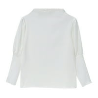 Majica entyinea za djevojke s dugim rukavima osnovna grafička majica bijela 100