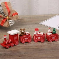 Božićni voz set oko drveta za djecu, drveni model vlaka igračka za djecu, crvenu