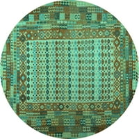 Ahgly Company u zatvorenom okrugli patchwork tirkizne plave prostirke prijelaznih područja, 6 'okruglo