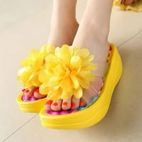 Papuče cipele Casual Bohemian Solid Sandals Klinovi za žene Modni papuče Stil Dame Ženske sandale, žute