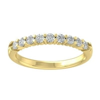 Araiya 14k žuti zlatni dijamant 9-kameni prsten za bend, veličina 7.5