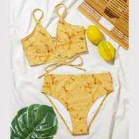 Žene Soild Print Bikinis Push Up Bikini Postavi plićači za ženske kostime za žene kratke kupaće kostimi