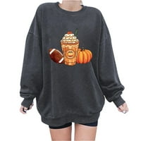 Dasayo bundeve pulover za žene za žene Orange Halloween Bluuses Top Casual okruglih vrata dugih rukava