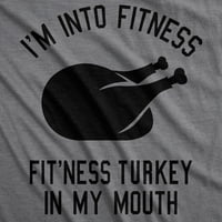 Muška fitness puretina u mojim ustima majica Funny Dan zahvalnosti Zahvalna grafika - 3xL Grafičke teže