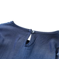 Kiapeise Kid Deith Outfits, majica za spajanje čipke + zvonaste pantalone, plavo