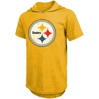 Muške veličanstvene teme Chase Claypool Gold Pittsburgh Steelers Ime igrača i broj TRI-Blend Hoodie majica