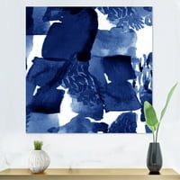 Art DesimanArt Sažetak utisak u klasičnom plavoj boji na bijeloj i Moderna platna zidna umjetnost Art