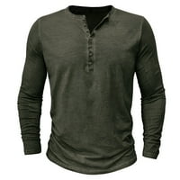 Muška majica Pejock Muška moda Henley majica Dugi rukavac V-izrez Pulover Basic Ljetna košulja Ogrlica