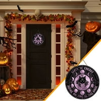 Vrijeme i trul za vrata Halloween String dječji viseći znak za ulazna vrata Rustikalna drvena vješalica