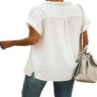 Avamo casual bluza s kratkim rukavima za žene ljeto majice s majicama vrhunska vreća sa džepom TEE čvrsti boje labavi vrhovi