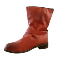 DMQupv čizme čizme žene sa petom cipelama modni visoki patentni zatvarač kratke ženske čizme čizme Žene