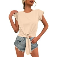 Bluze za ženske ženske proljeće i ljetne majice s kratkim rukavima donje košulje Top dame Top Khaki