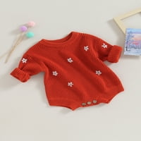 Bagilaanoe novorođene dječje dječje djevojke pletene rumper džemper s dugim rukavima bodysuits cvjetni