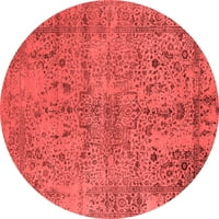 Ahgly Company u zatvorenom okruglu okruglog orijentalnih crvenih industrijskih prostirki, 4 'runde