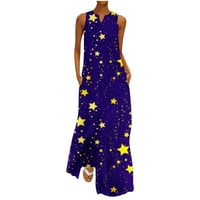 Ljetne haljine na prodaju za žene plus veličine bez rukava s rukavima cvjetna uzorka V-izrez Midi fit