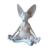 Sphyn Cat Medititat statue Slatka mačka bez kose, kolekcionarna lik za sjedenje kolekcionarskog figure