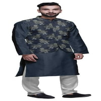 Atasi mandarin ovratnik tradicionalna čvrsta kurta pidžama sa setom od tiskanog jakna