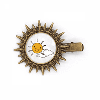 Weather Sun Cloud Ilustracija Uzorak za kosu za sunčanje Retro Metal Clips Pin