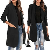 Ženske jakne za jačanje dugi kaput kaput kardigan kaput tanka jakna dugačak rov sa džepom vunom i mješavinama
