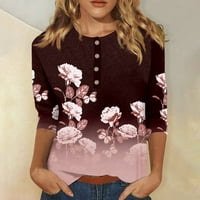 Košulje za žene za žene Slatke grafičke tenske bluze Bluze Basic gumb vrhovi pulover Ljetni vrhovi za