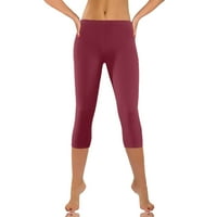 Ženske joge Capri hlače Srednji struk Strip Slim Fit Gym Workout Trčanje gamaše meke udobne aktivne