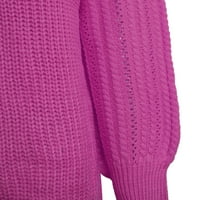 Riforla ženska dugih rukava s dugim rukavima od pulover s puloverom od pukotine, pulover sa punim bojama kardigani za žene ljubičaste l