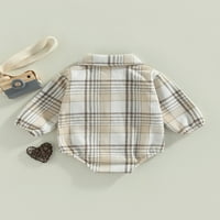Baby Boys s dugim rukavima Rompers Casuals-down-down sysuit jednodijelni odjevni odijet sa džepovima