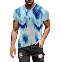 Muška čišćenje Muška modna ljetna dekolte majica 3D štampanje uzorak kratkih rukava plava