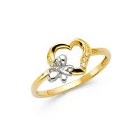 Dragulji lux14k bijelo i žuto zlato dva tona kubična cirkonija CZ Modna godišnjica prstena veličine