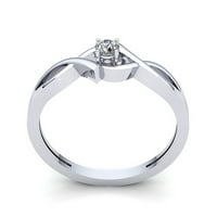 Prirodno 0.33carat Round Cut Diamond Dame Dame Bridal Solitaire Golver zaručnički prsten Čvrsti 14K