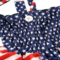 TODDLER Baby Girl 4. jula Haljina Američka zastava Ispis ruffle bez rukava haljina bez ikakvene odjeće Plava 2- godine