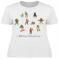 Svi su sretni za božićnu majicu žena -Image by shutterstock, ženska x-velika