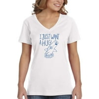 Xtrafly Odjeća Žene samo žele zagrljaj sjajnog bijelog morskog majica morskog morskog V-izreza
