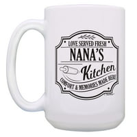 Ova odjeća nana zahvalnost Ljubav servira svježa Nana kuhinja Comfort keramički 15oz krilica kafe set