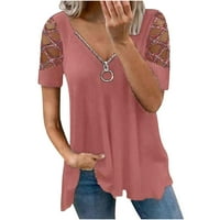 Na klirensu plus veličina Hladna majica na ramenu za žene izrezane majice za Rhinestone Casual Ljeto