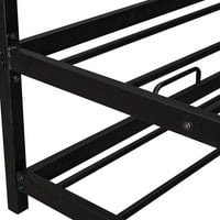 Minimalistički metalni okvir za dva timina metala sa spoljnim krevetom sa spoljom, crna